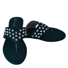 DARK OLIVE COLOUR STUDDED OPEN-TOE SLIPPER WITH PREMIUM QUALITY