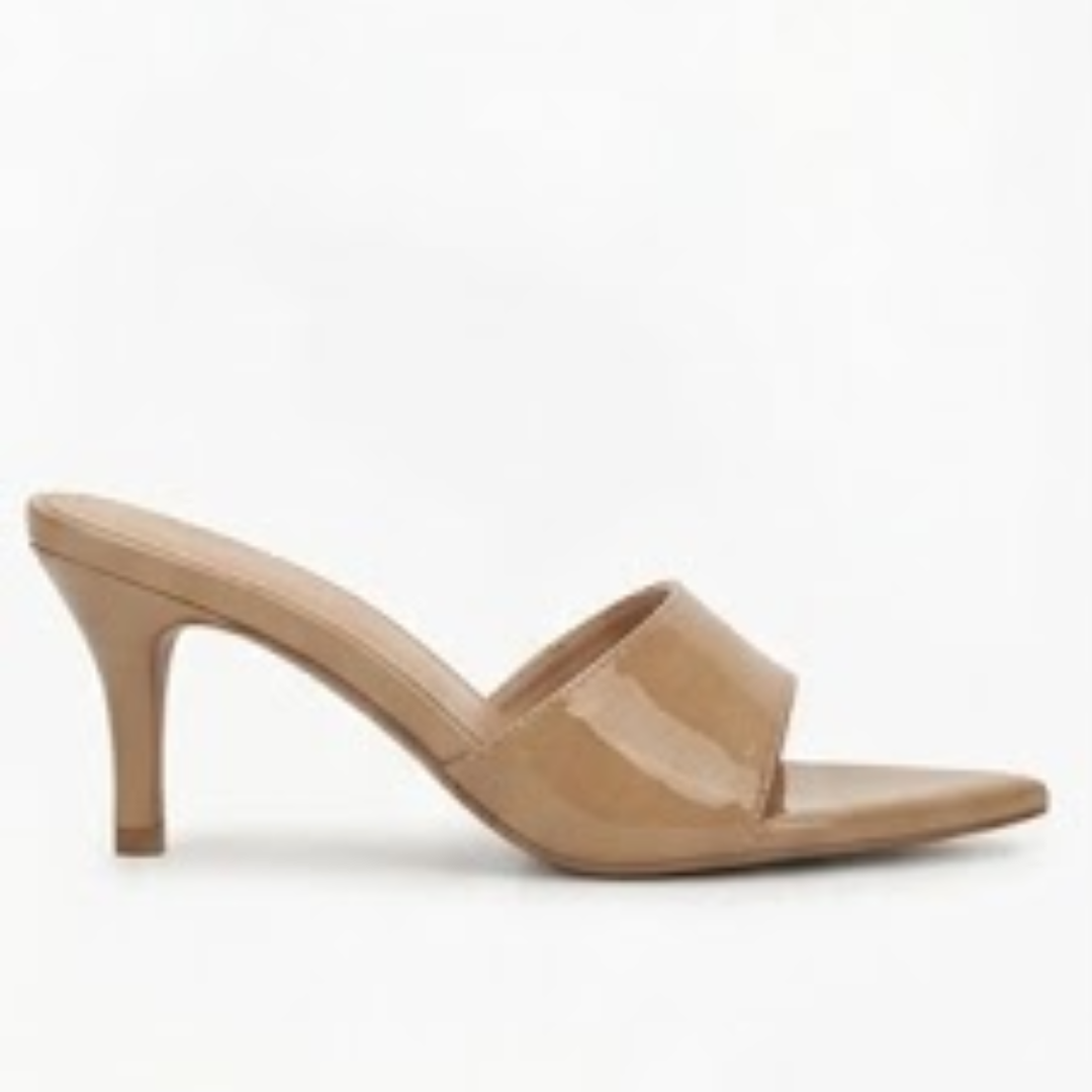 Glossy Maroon Slip-On Heeled Mules – BSYStyle: