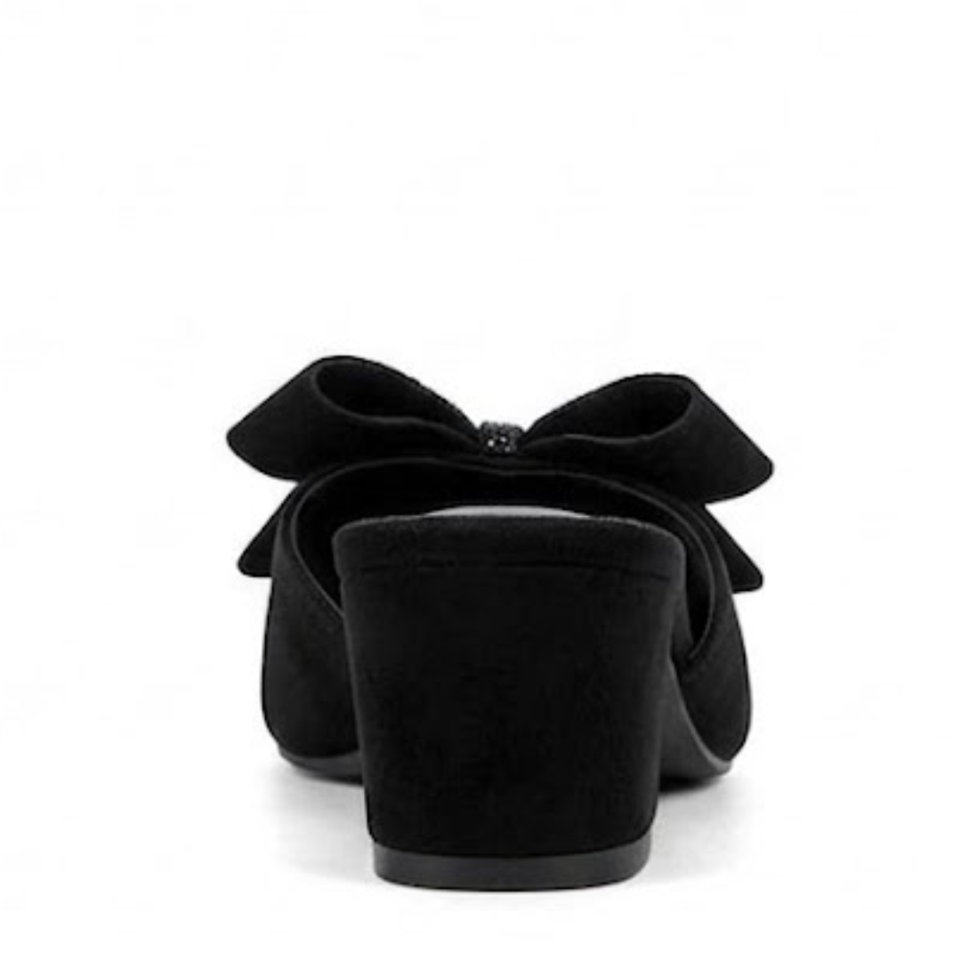 Fancy boww block heel