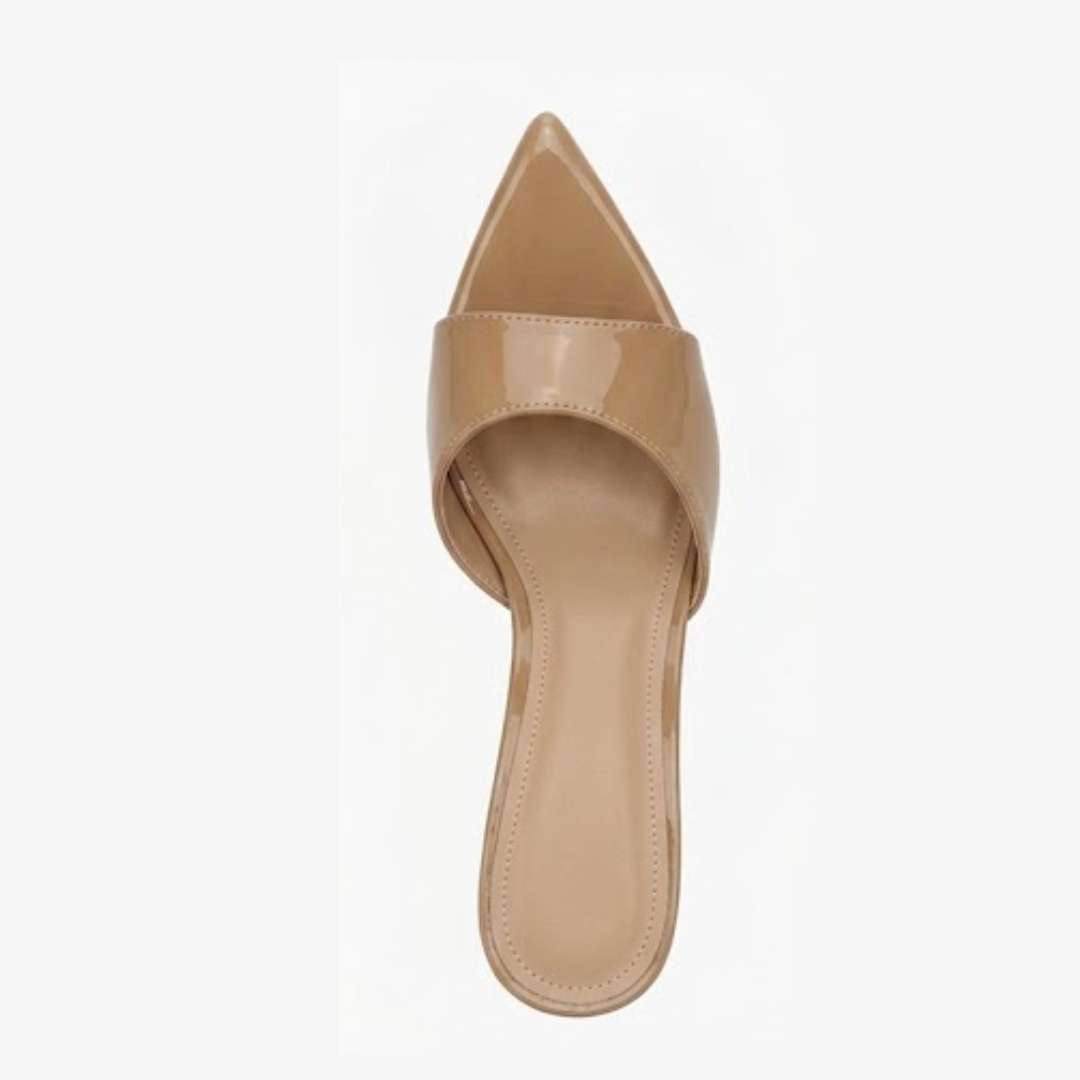 Glossy Maroon Slip-On Heeled Mules – BSYStyle: