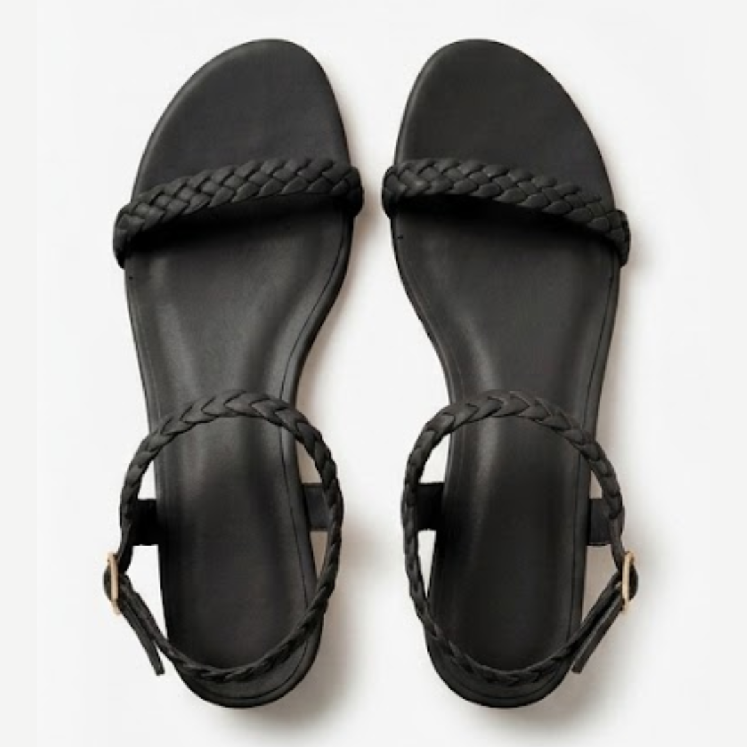 Braided Flat Ankle Strap Sandals