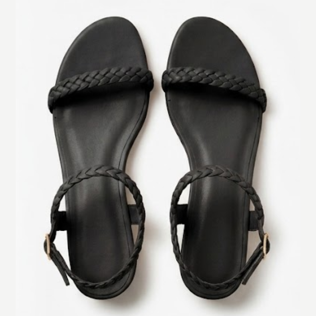 Braided Flat Ankle Strap Sandals