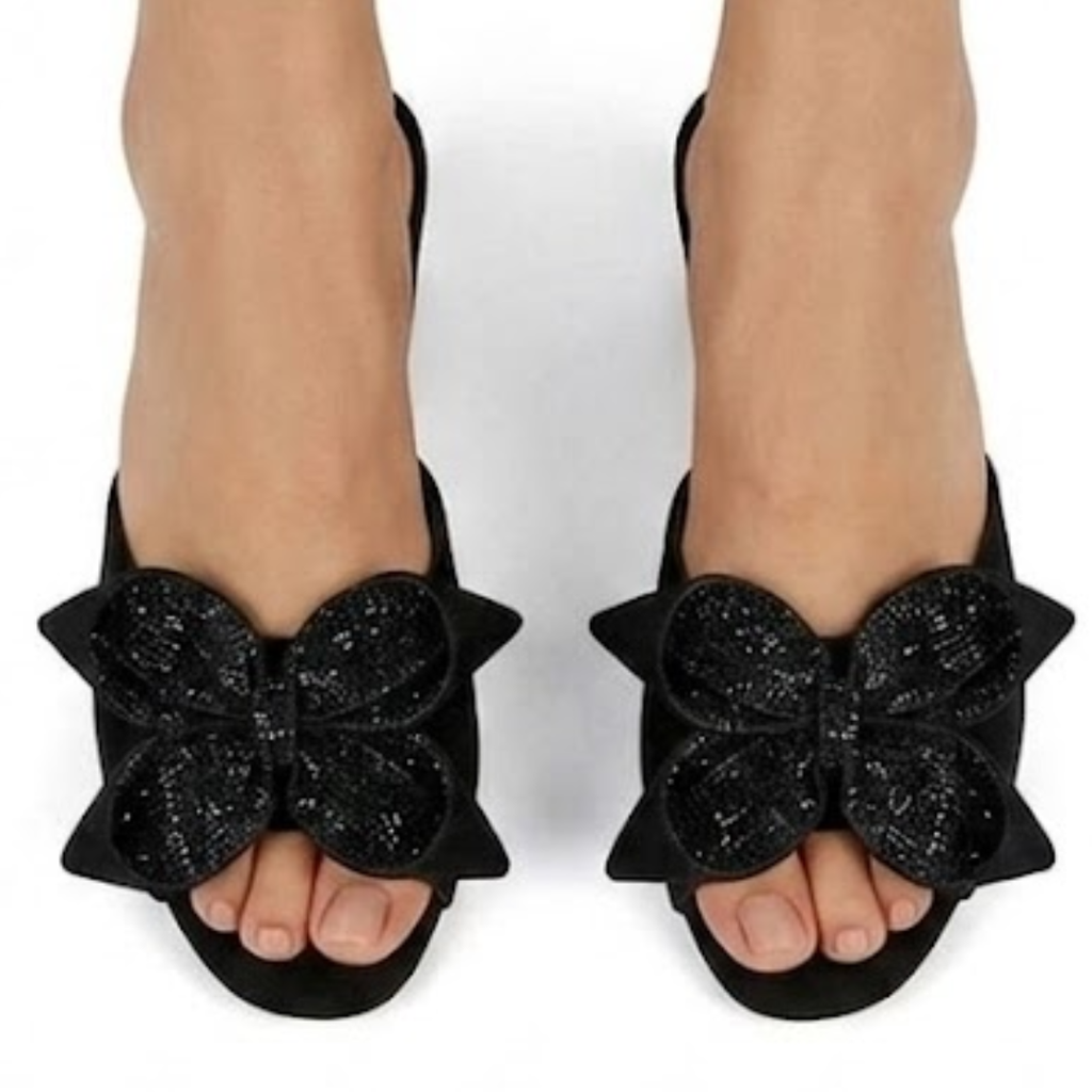 Fancy boww block heel
