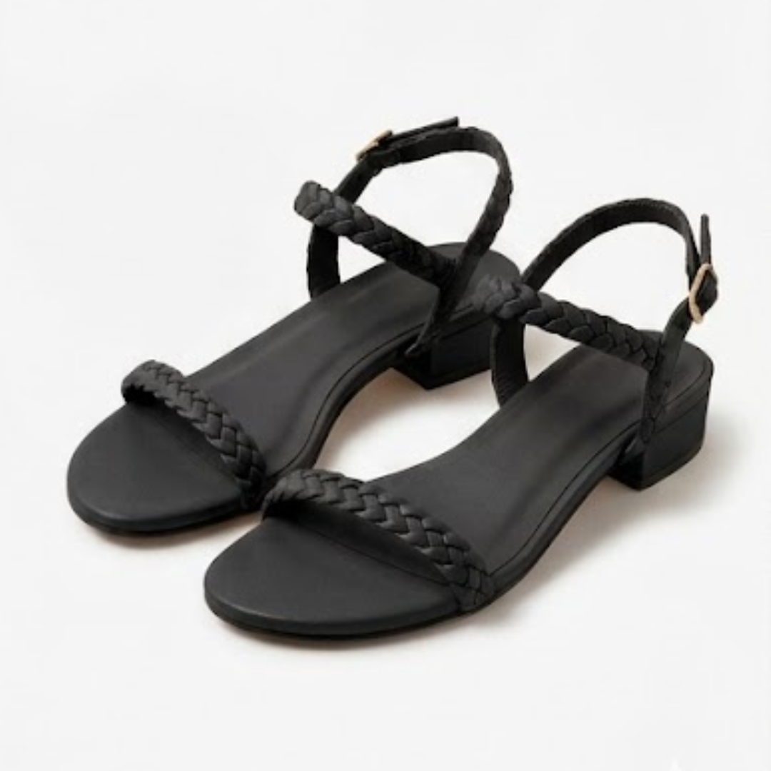 Braided Flat Ankle Strap Sandals