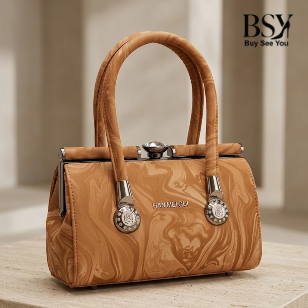 Women's hand bag marble swirl pattern