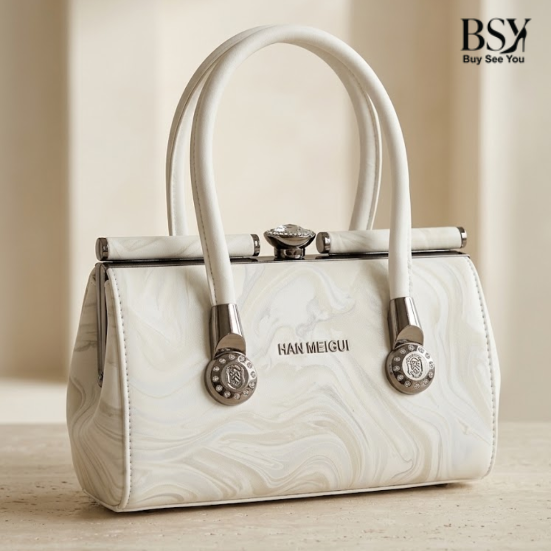 Women's hand bag marble swirl pattern