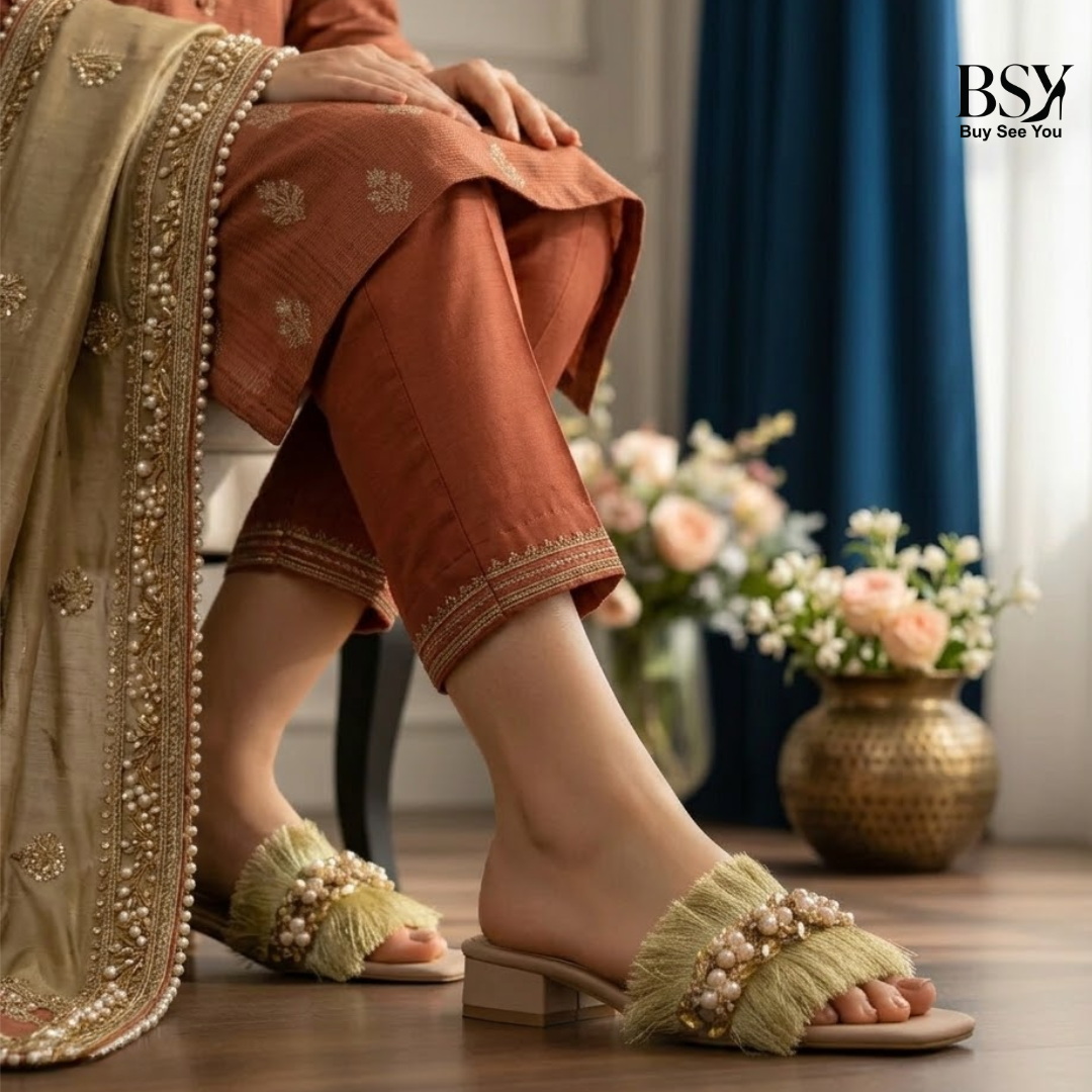 Open-toe slip-on mules with a low block heel