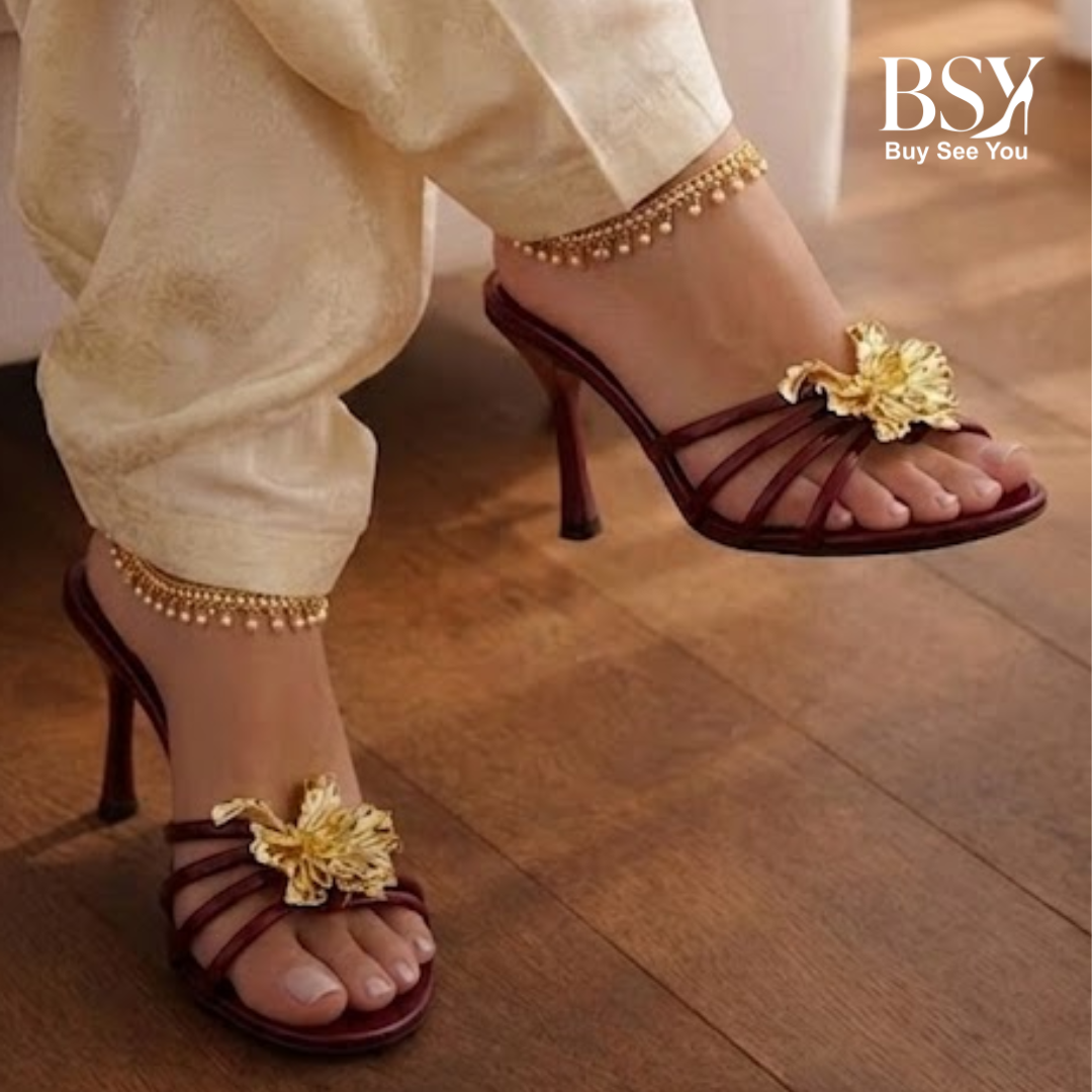 Strappy Floral High Heel Sandals – BSYStyle: