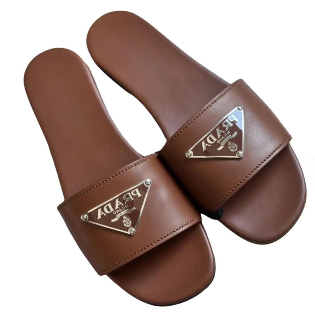 Luxury Metal Detail Open-Toe Flat Sandals
