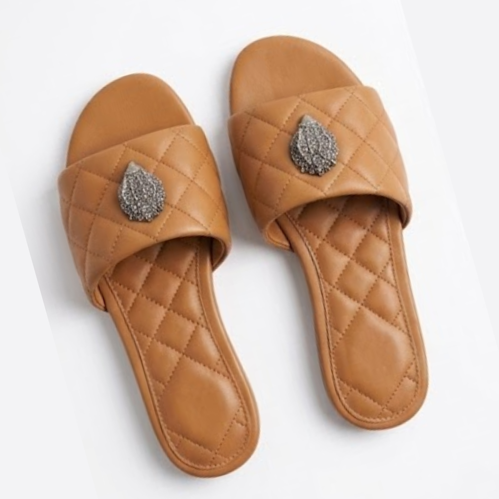 Women's Quilted Flat Slide Sandals