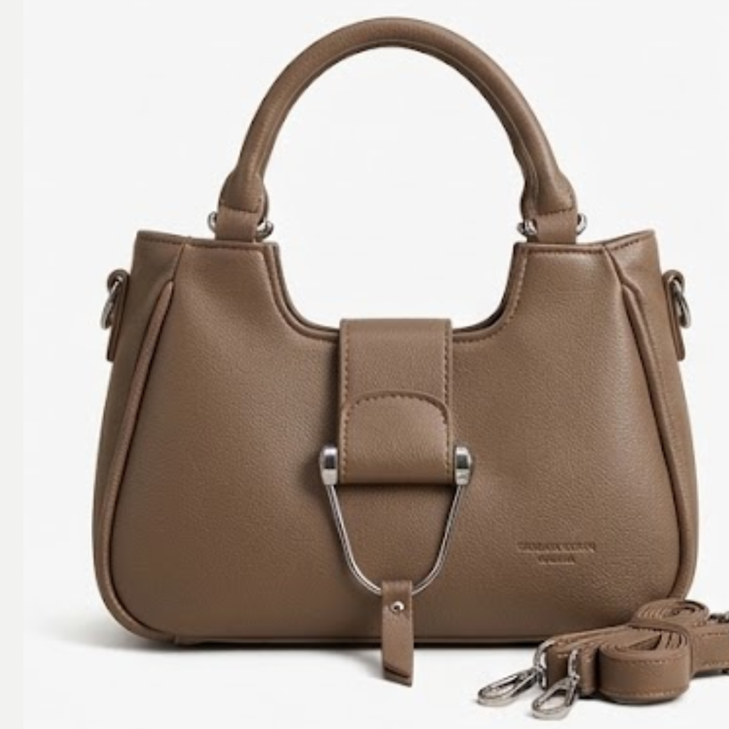 Imported Half-White/Chocolate brown Classic Shoulder BagSimple, Elegant
