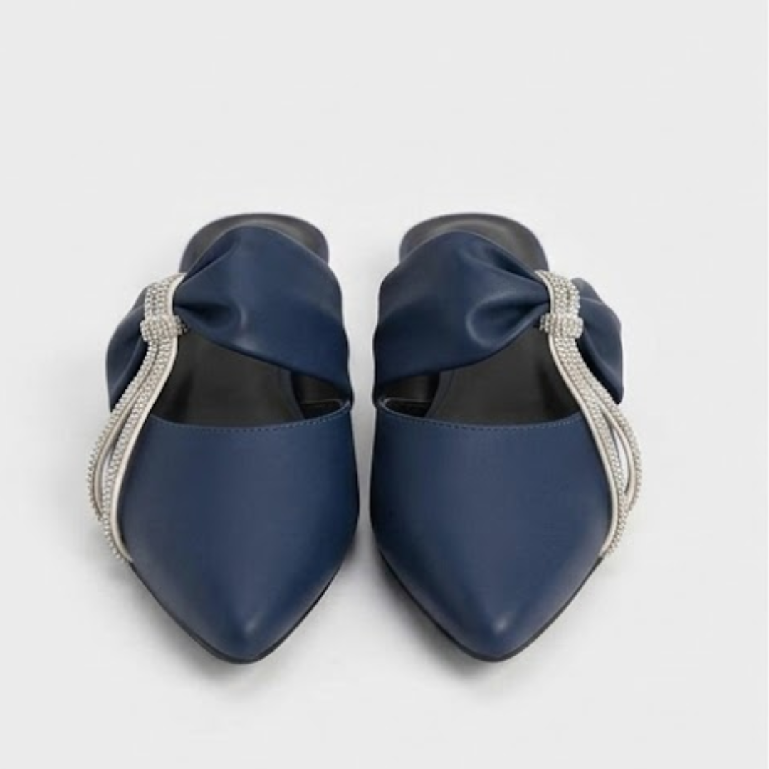 BSY Women's Bow Pointed Mules