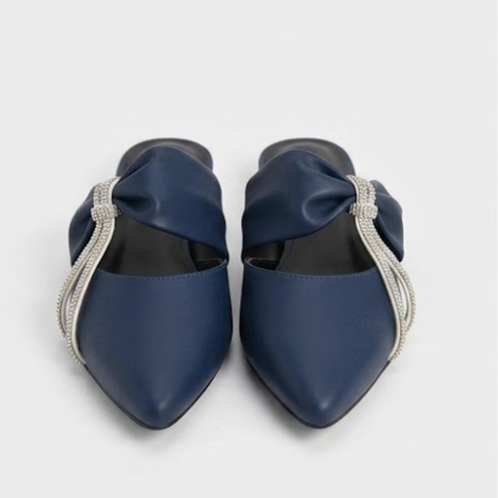 BSY Women's Bow Pointed Mules