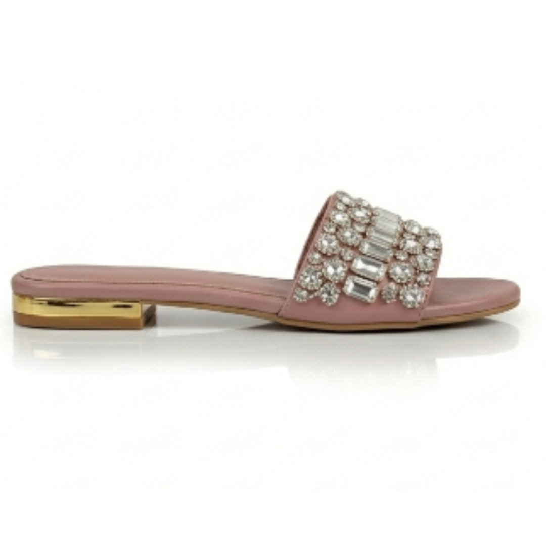 Women's Embellished Flat Slide Sandals