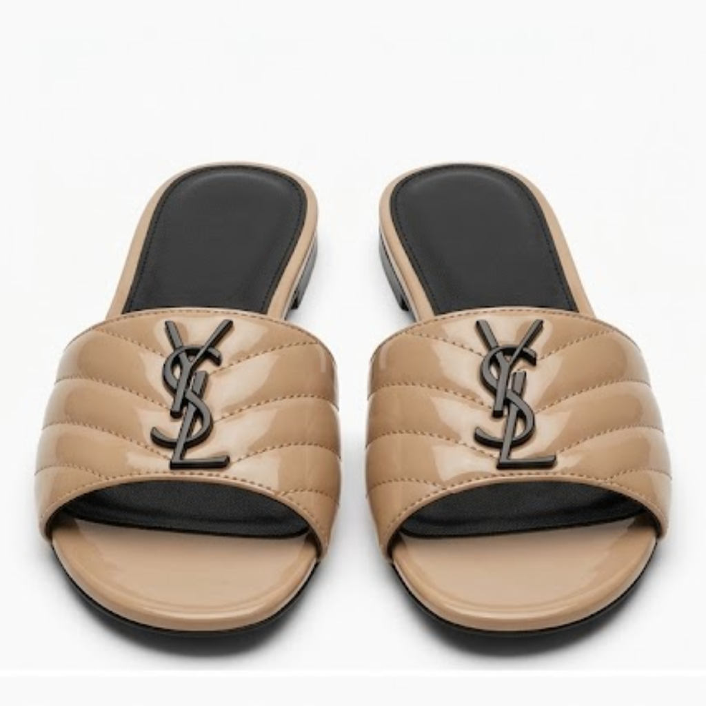 Open toe slip on slides with premium quality