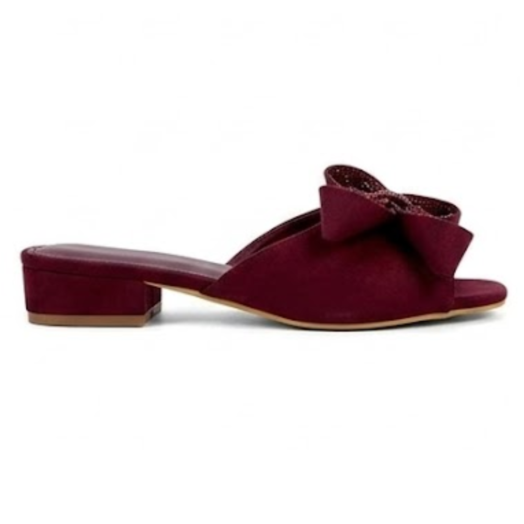 Fancy boww block heel