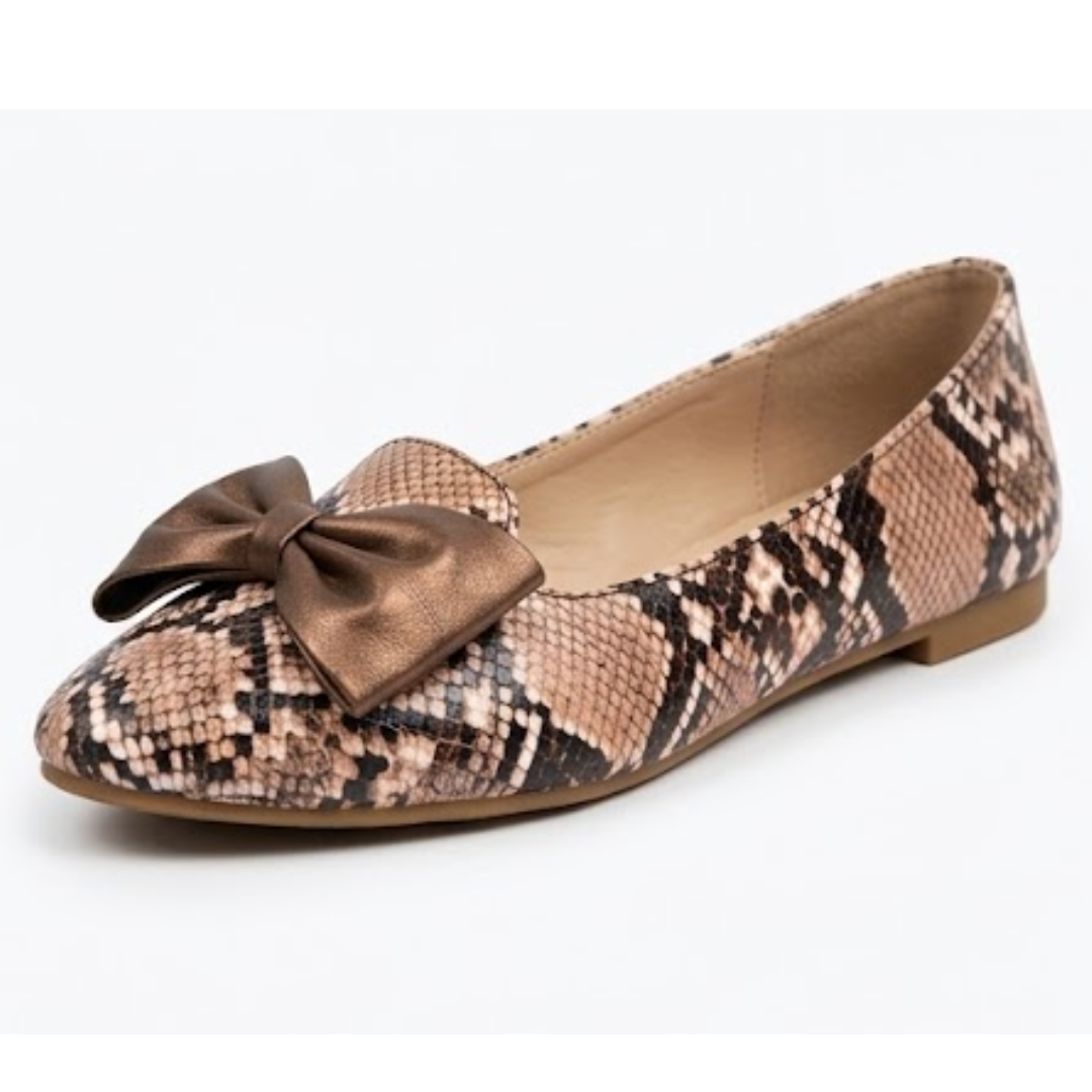 Snake skin flat pumps with premium quality