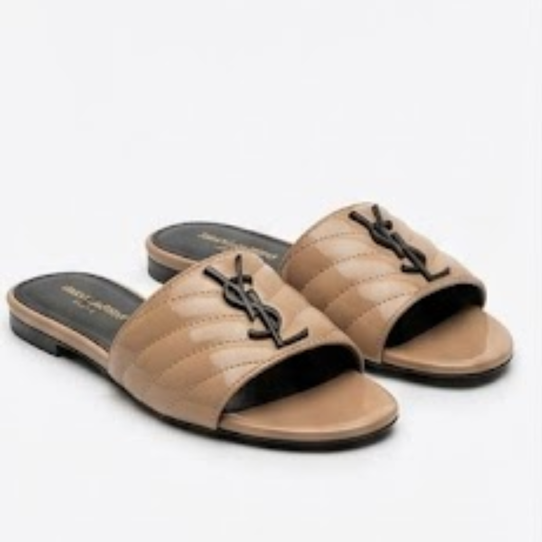 Open toe slip on slides with premium quality