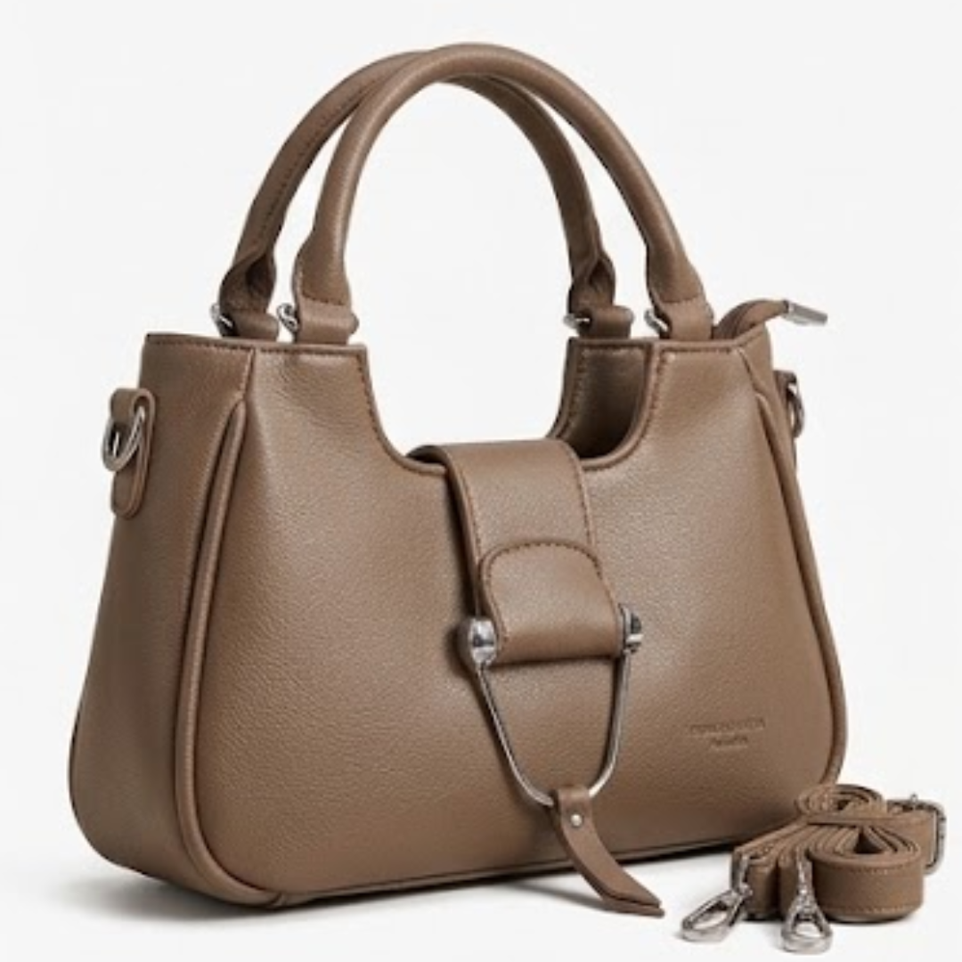 Imported Half-White/Chocolate brown Classic Shoulder BagSimple, Elegant