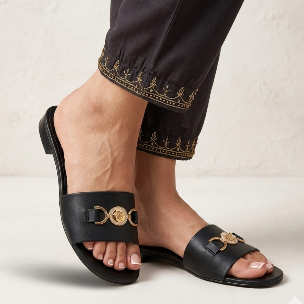 Flat slide sandals with premium quality