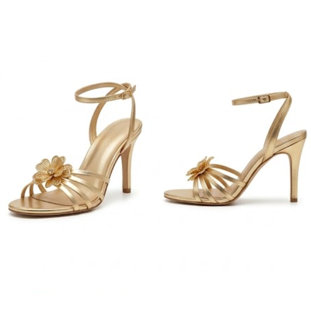Strappy Floral High Heel Sandals – BSYStyle:
