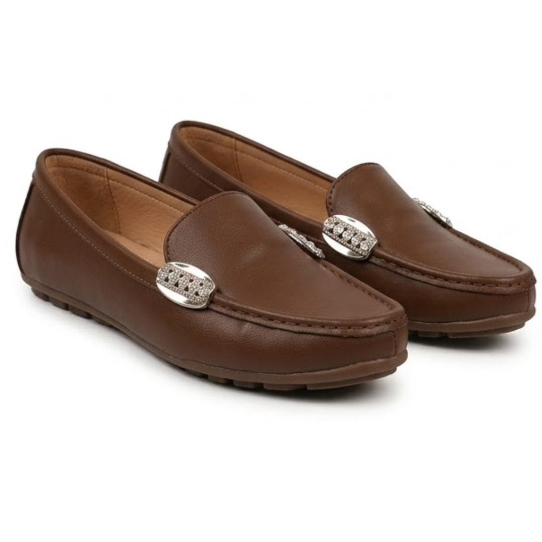 Brown suede wedge shoes with premium quality