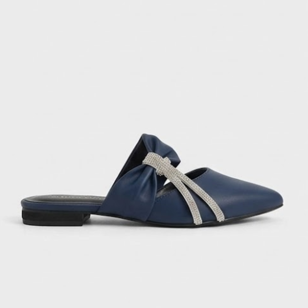 BSY Women's Bow Pointed Mules