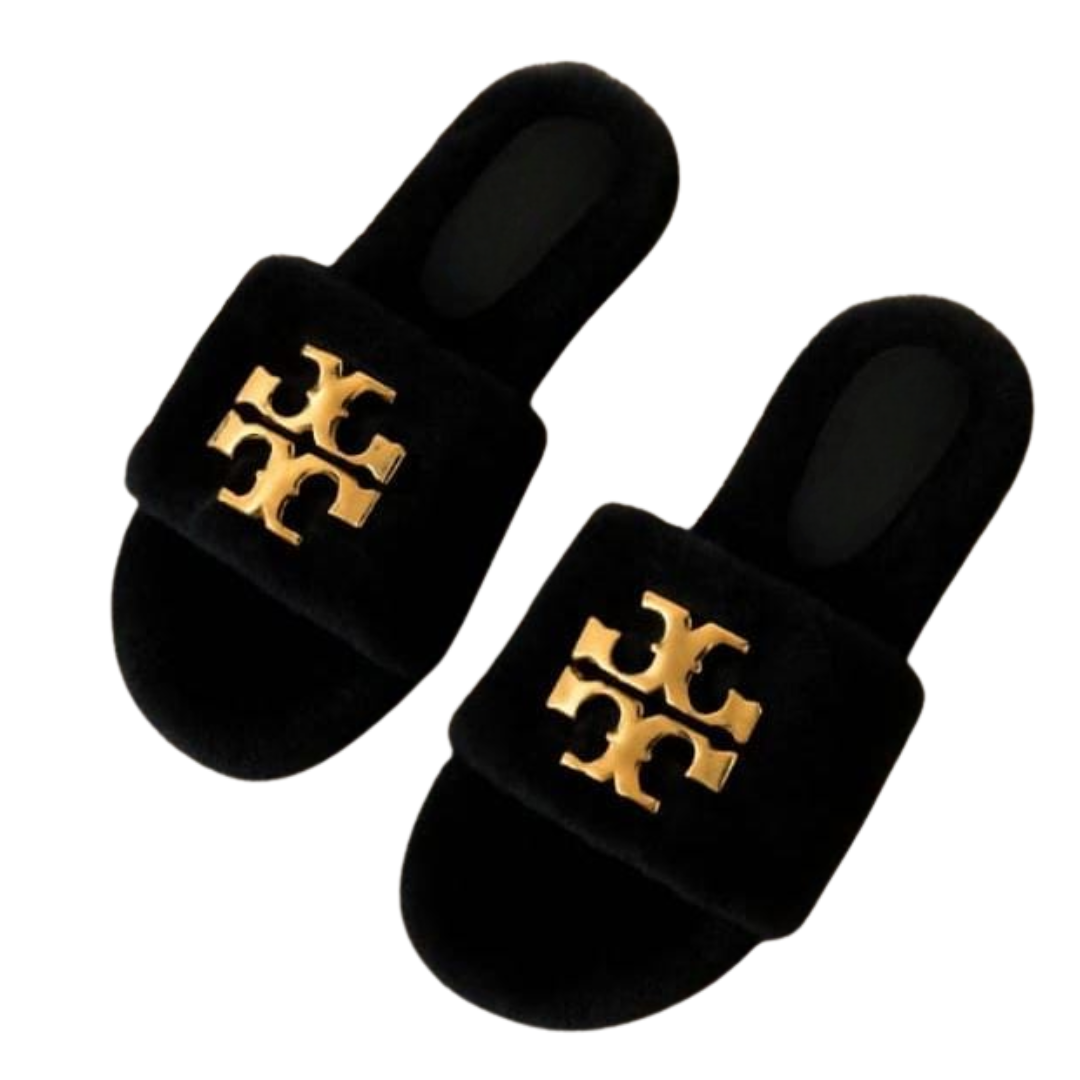 Designer Logo Quilted Slide Slippers