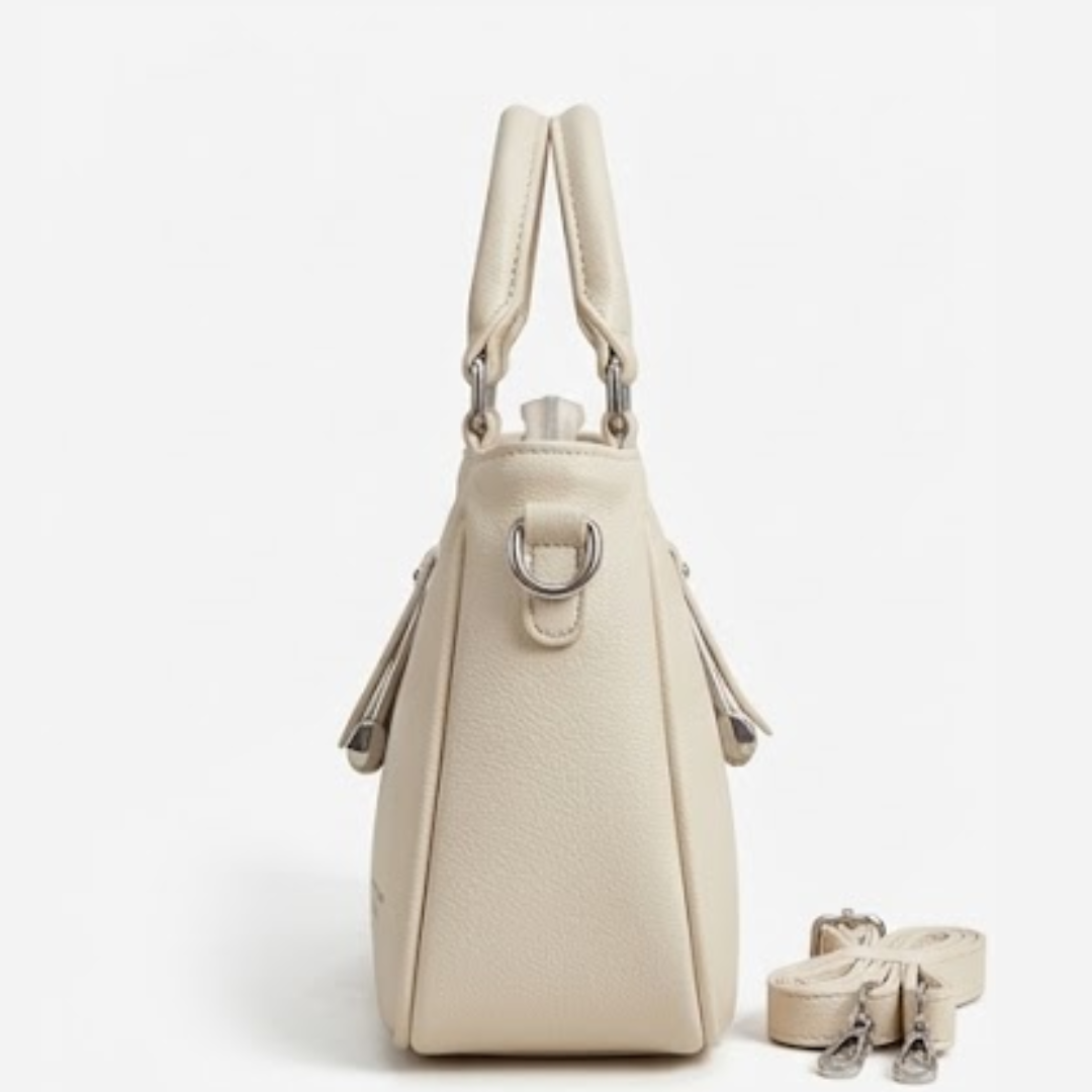 Imported Half-White/Chocolate brown Classic Shoulder BagSimple, Elegant