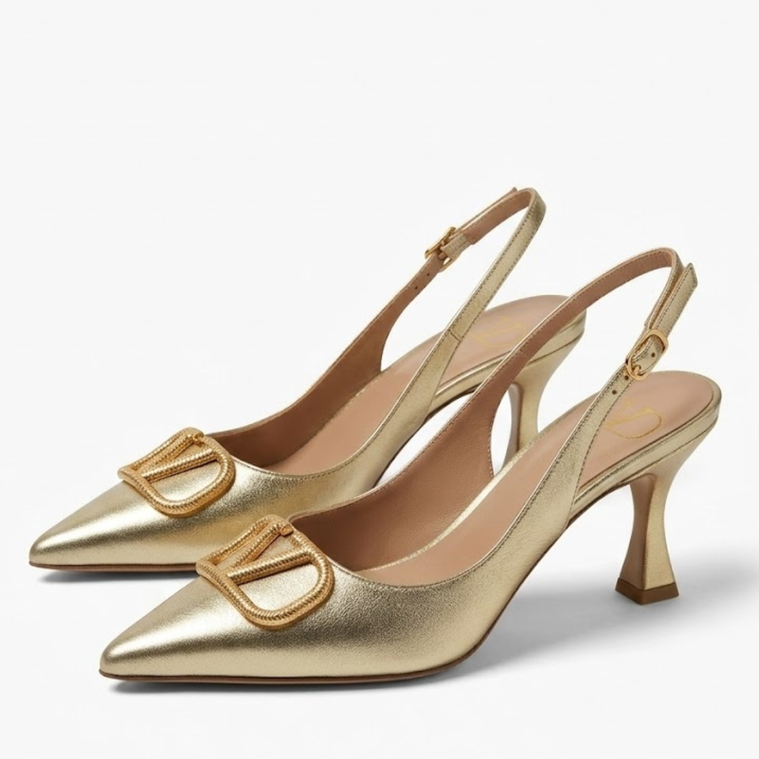 Silver Metallic High-Heeled Shoes with premium quality