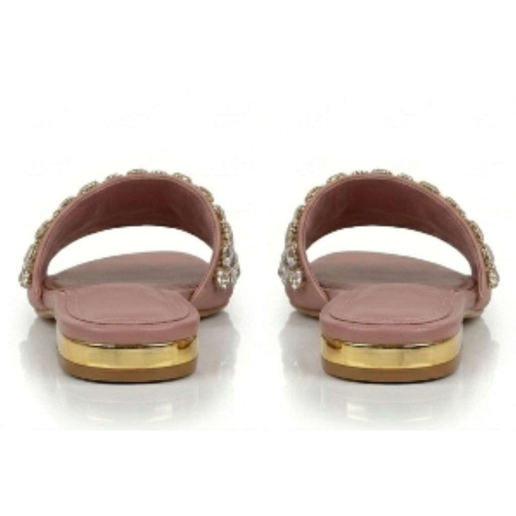 Women's Embellished Flat Slide Sandals