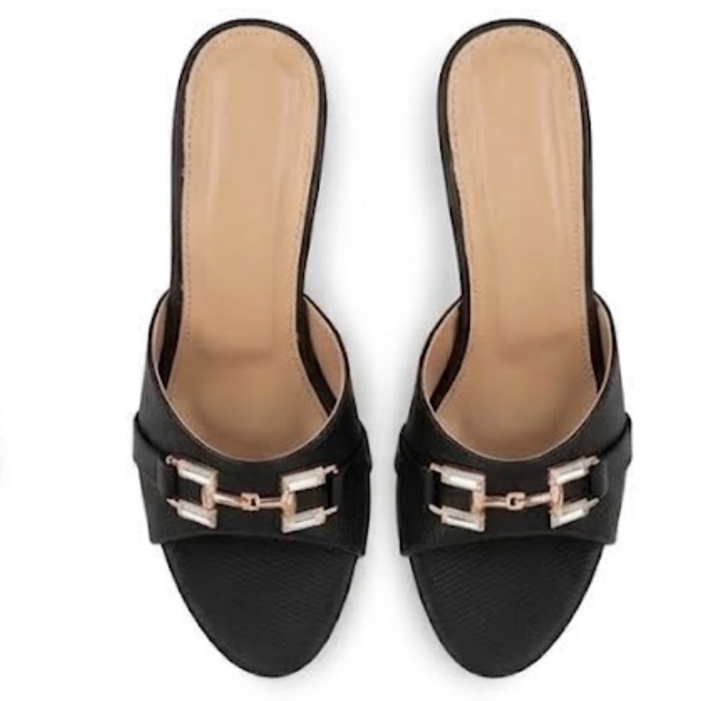 Women's Open Toe Buckle Mules