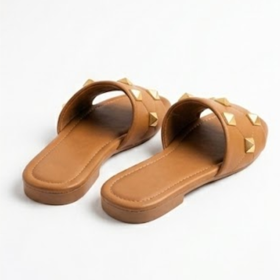 Women's Studded Flat Slide Sandals