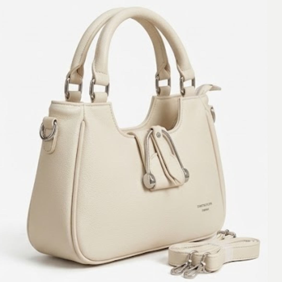 Imported Half-White/Chocolate brown Classic Shoulder BagSimple, Elegant