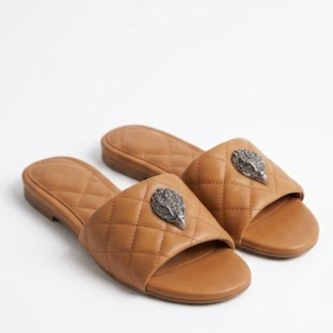 Women's Quilted Flat Slide Sandals