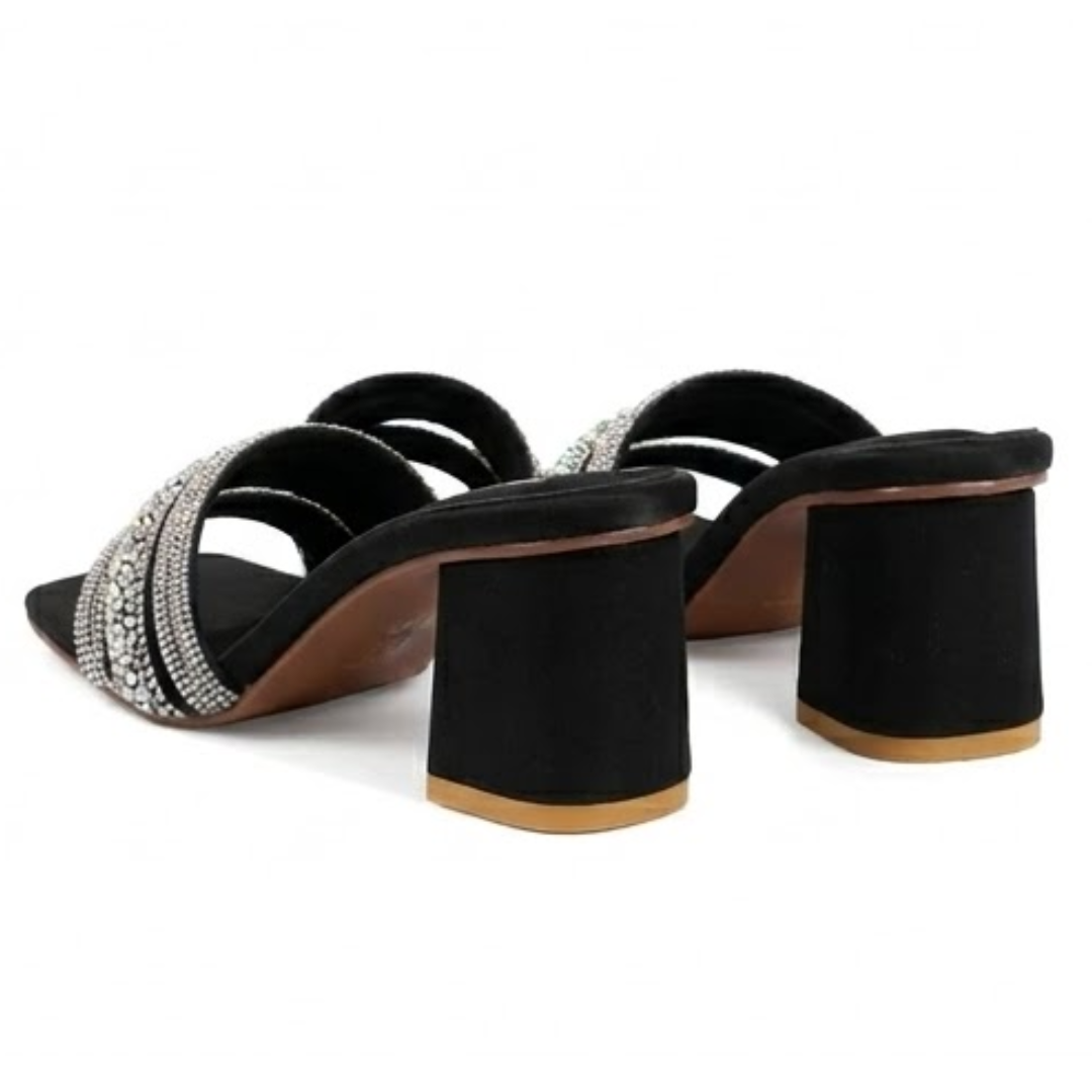 Black wedge sandals with premium quality