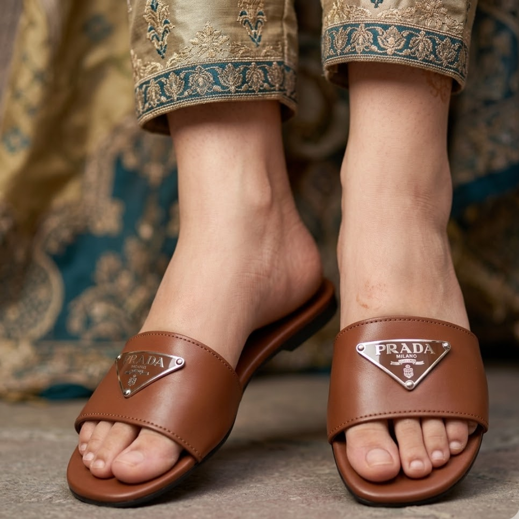 Luxury Metal Detail Open-Toe Flat Sandals