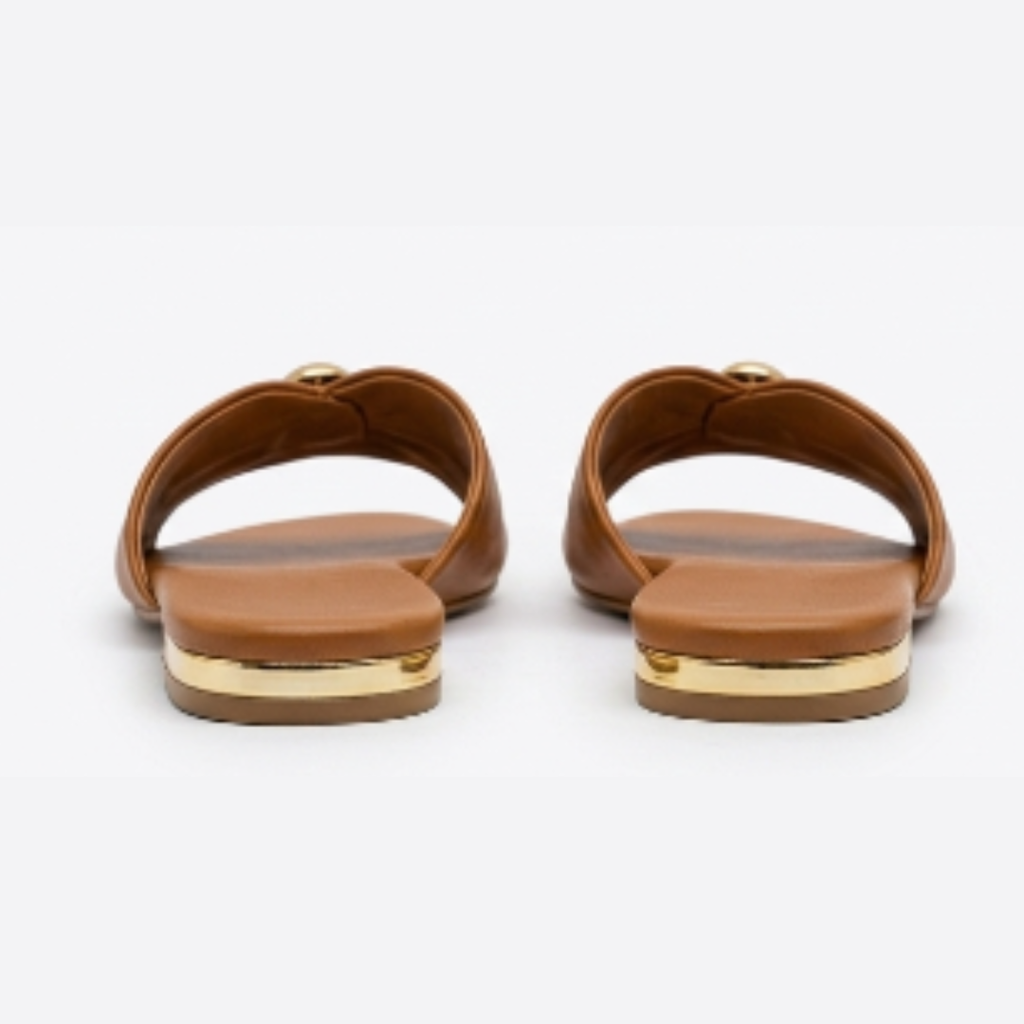Women's Bow Detail Flat Slide Sandals