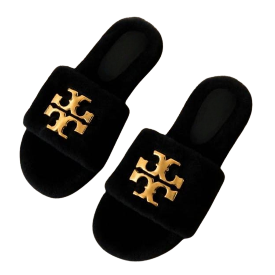Designer Logo Quilted Slide Slippers