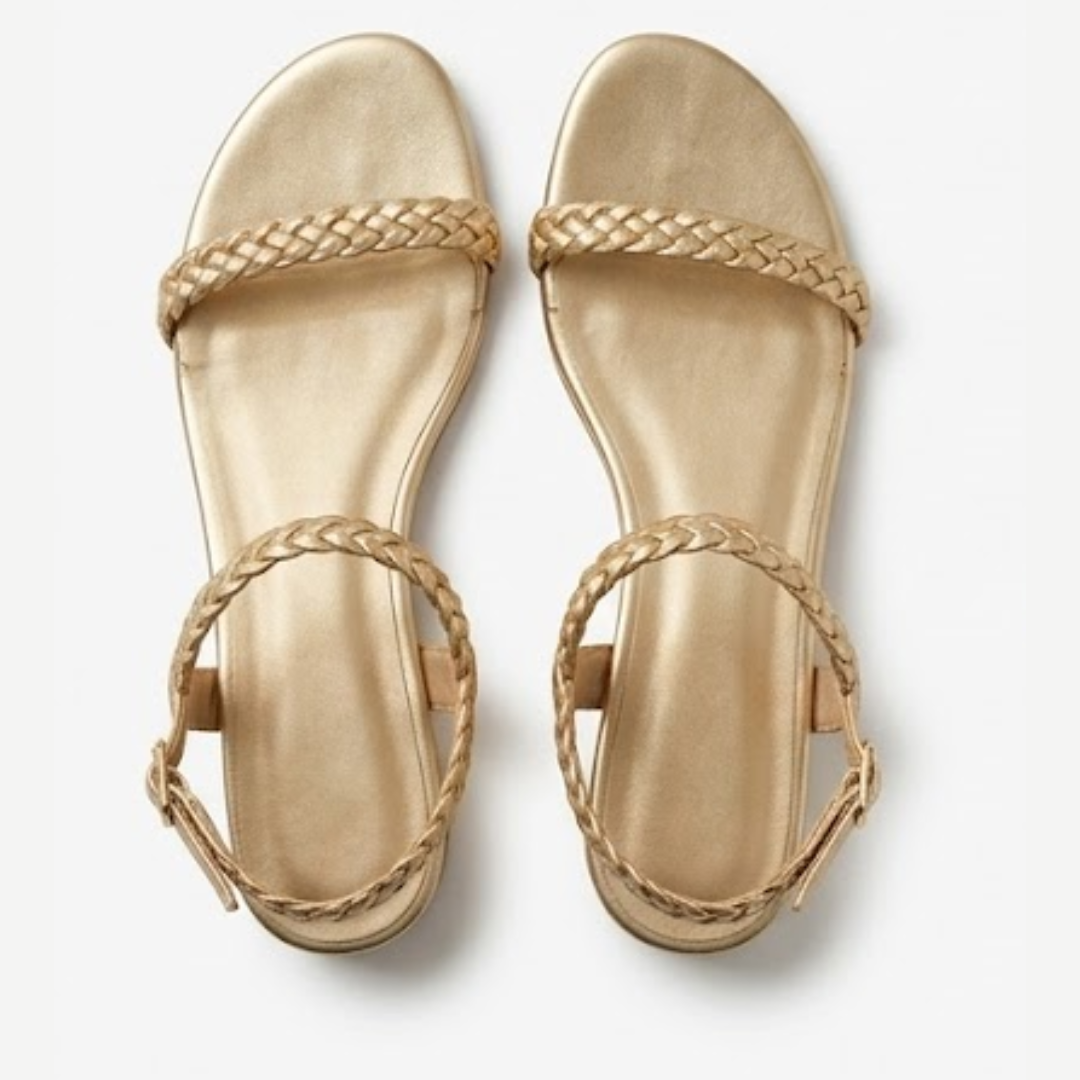 Braided Flat Ankle Strap Sandals