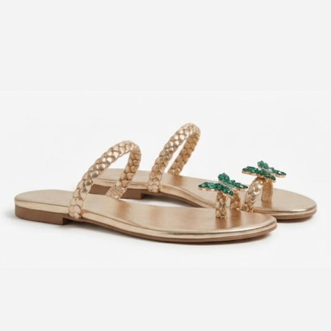 Emerald Butterfly Luxe Flats