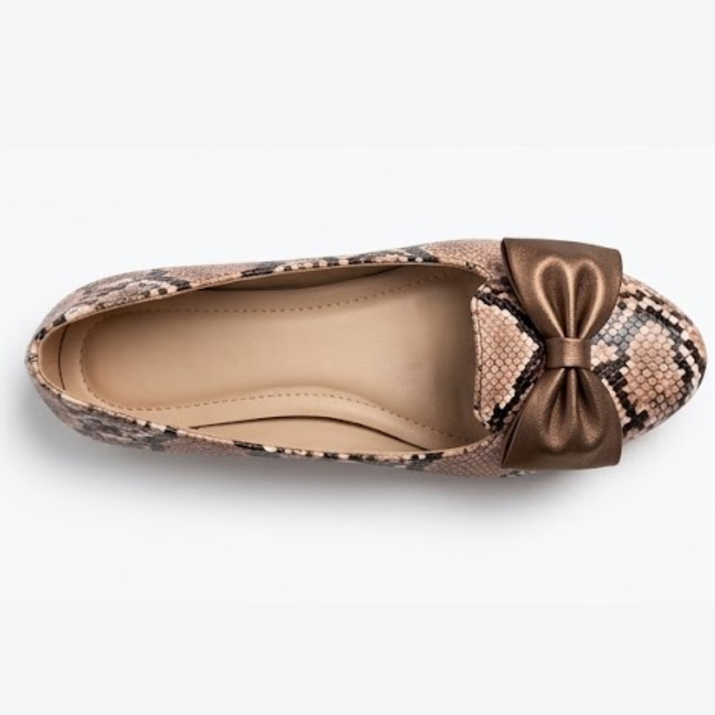 Snake skin flat pumps with premium quality