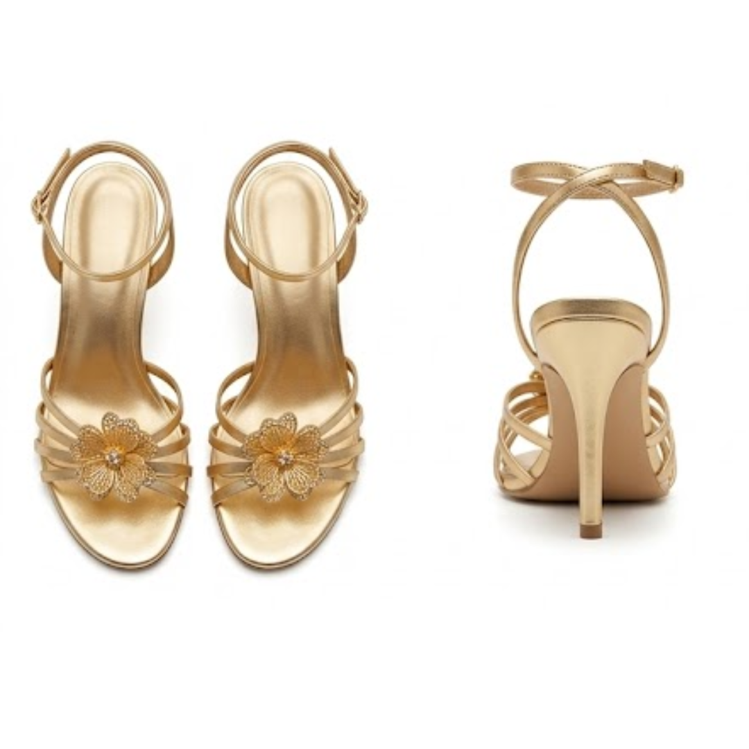 Strappy Floral High Heel Sandals – BSYStyle:
