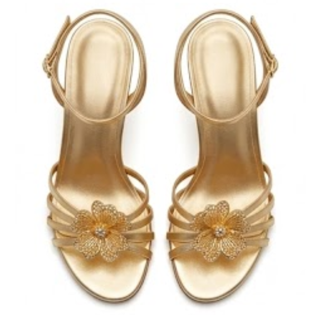 Strappy Floral High Heel Sandals – BSYStyle: