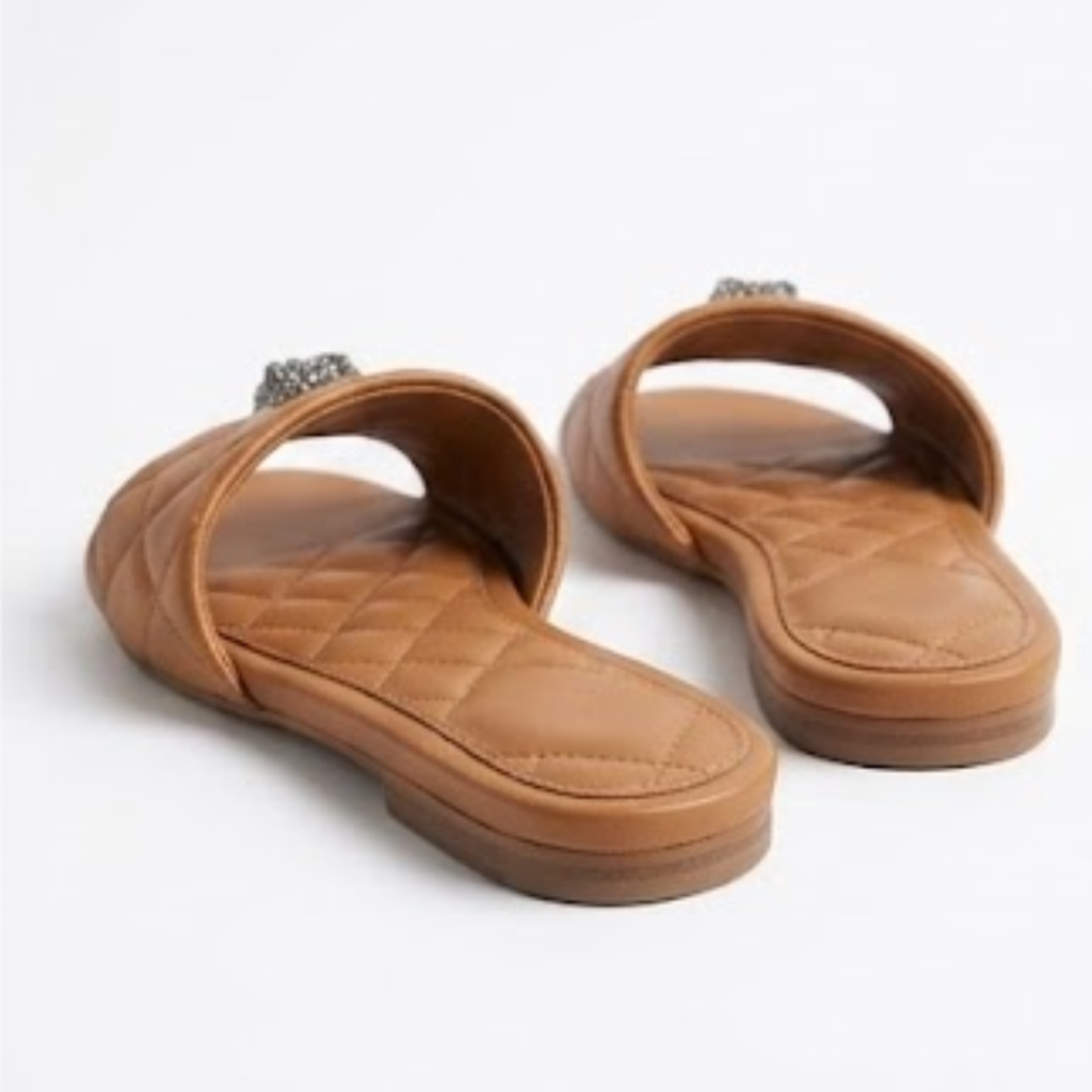 Women's Quilted Flat Slide Sandals