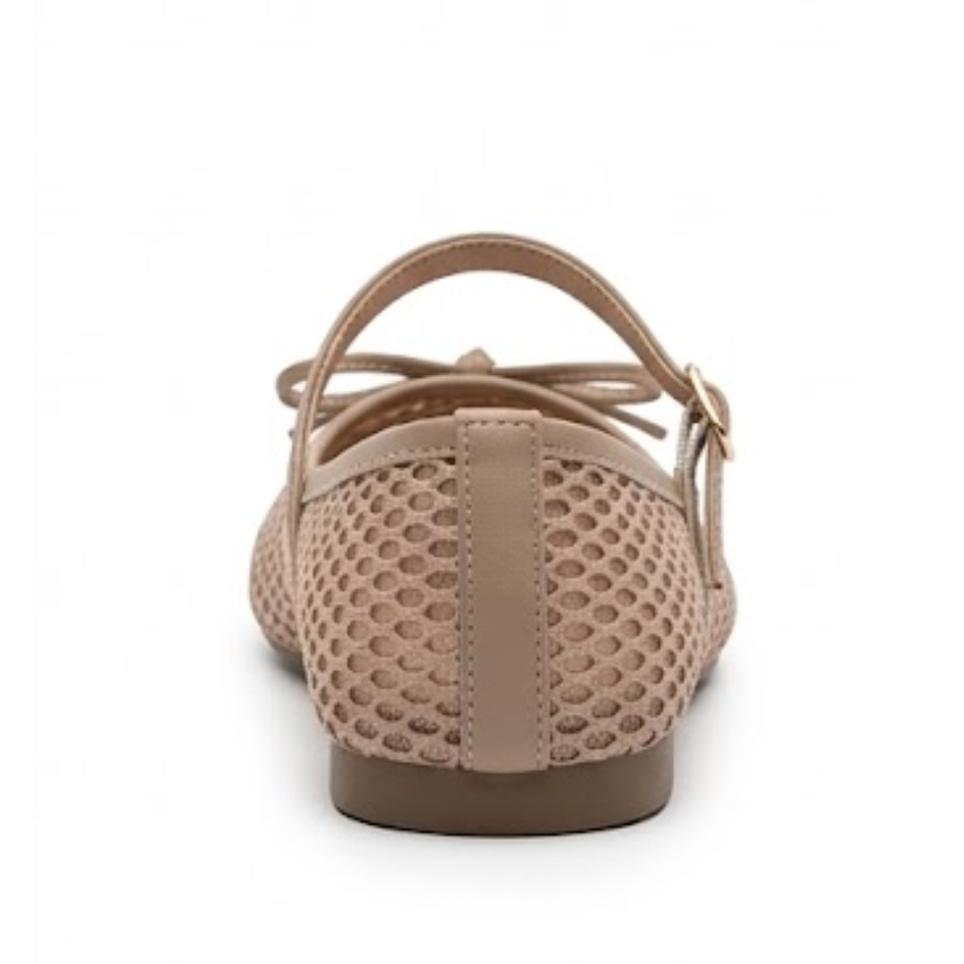 Elegant beige women’s flat pumps with premium quality