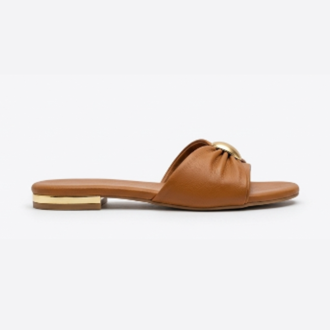 Women's Bow Detail Flat Slide Sandals