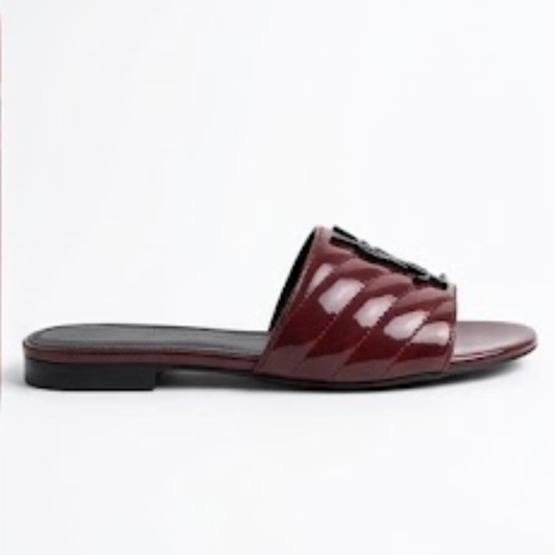 Open toe slip on slides with premium quality