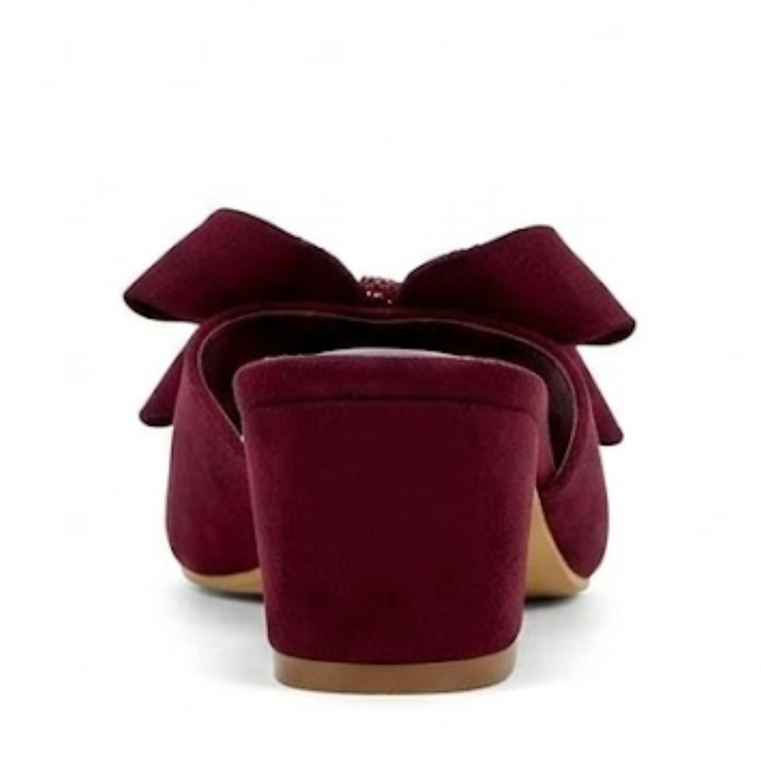 Fancy boww flat slippers