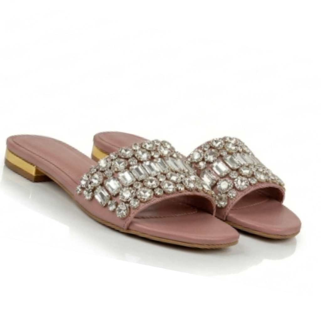 Women's Embellished Flat Slide Sandals